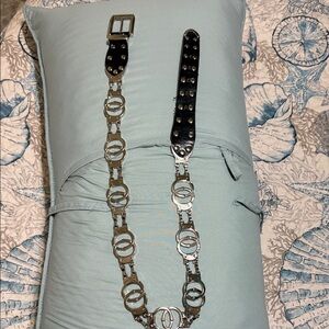 Silver and Black Chain Belt (handcuffs design)